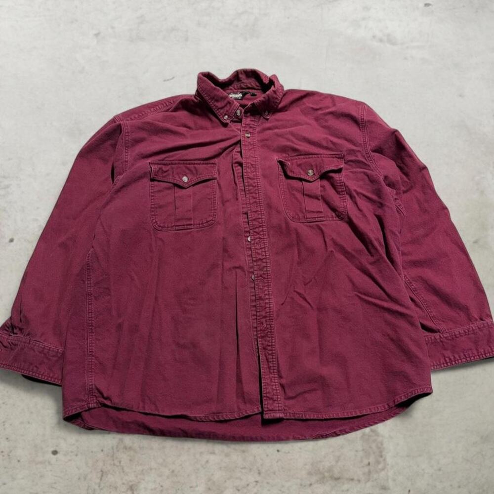 Vintage Guide Gear Workwear Shirt 2XL Tall Canvas Maroon